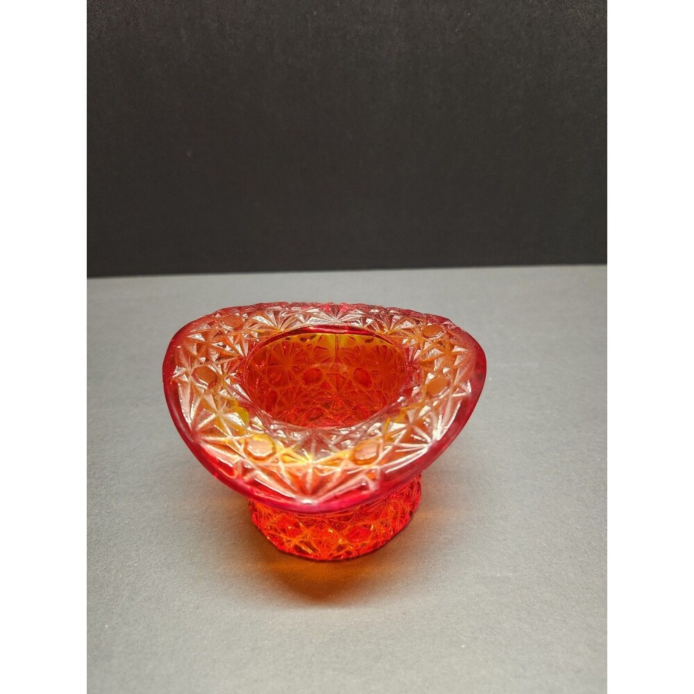 Fenton Daisy Button Top Hat Lot Of 6 Amberina x2 White x2 Yellow And Green - Picture 5 of 15